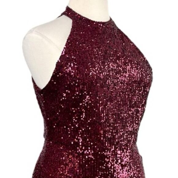 Forest Lily NEW Jumpsuit Sequin Wide Leg Crop Halter Neck Red Women’s Size 14 - Picture 7 of 15